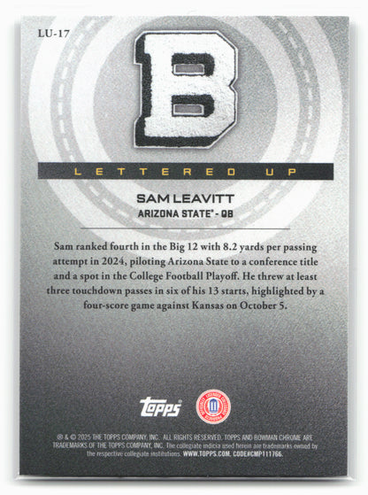 2025 Bowman University Chrome #LU-17 Sam Leavitt Lettered Up