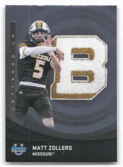 2025 Bowman University Chrome #LU-19 Matt Zollers Lettered Up