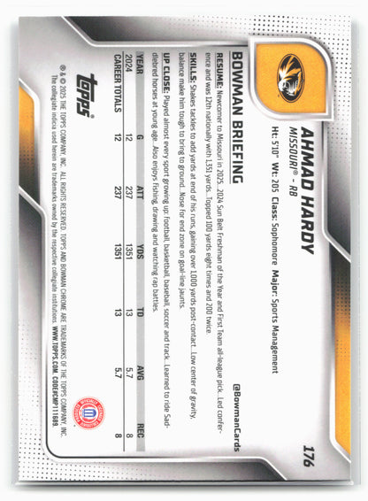 2025 Bowman University Chrome #176 Ahmad Hardy