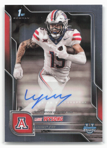 2025 Bowman University Chrome #BCA-LW Luke Wysong Chrome Prospect Autographs