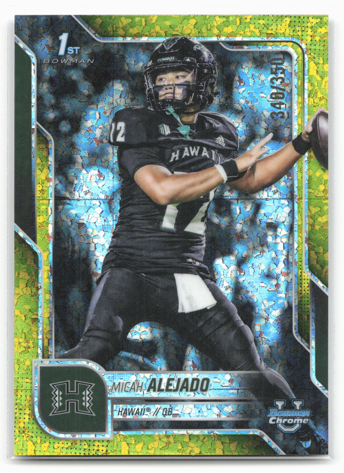 2025 Bowman University Chrome #76 Micah Alejado Yellow Mini-Diamond #/350