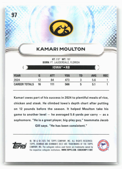 2025 Bowman University Best #97 Kamari Moulton