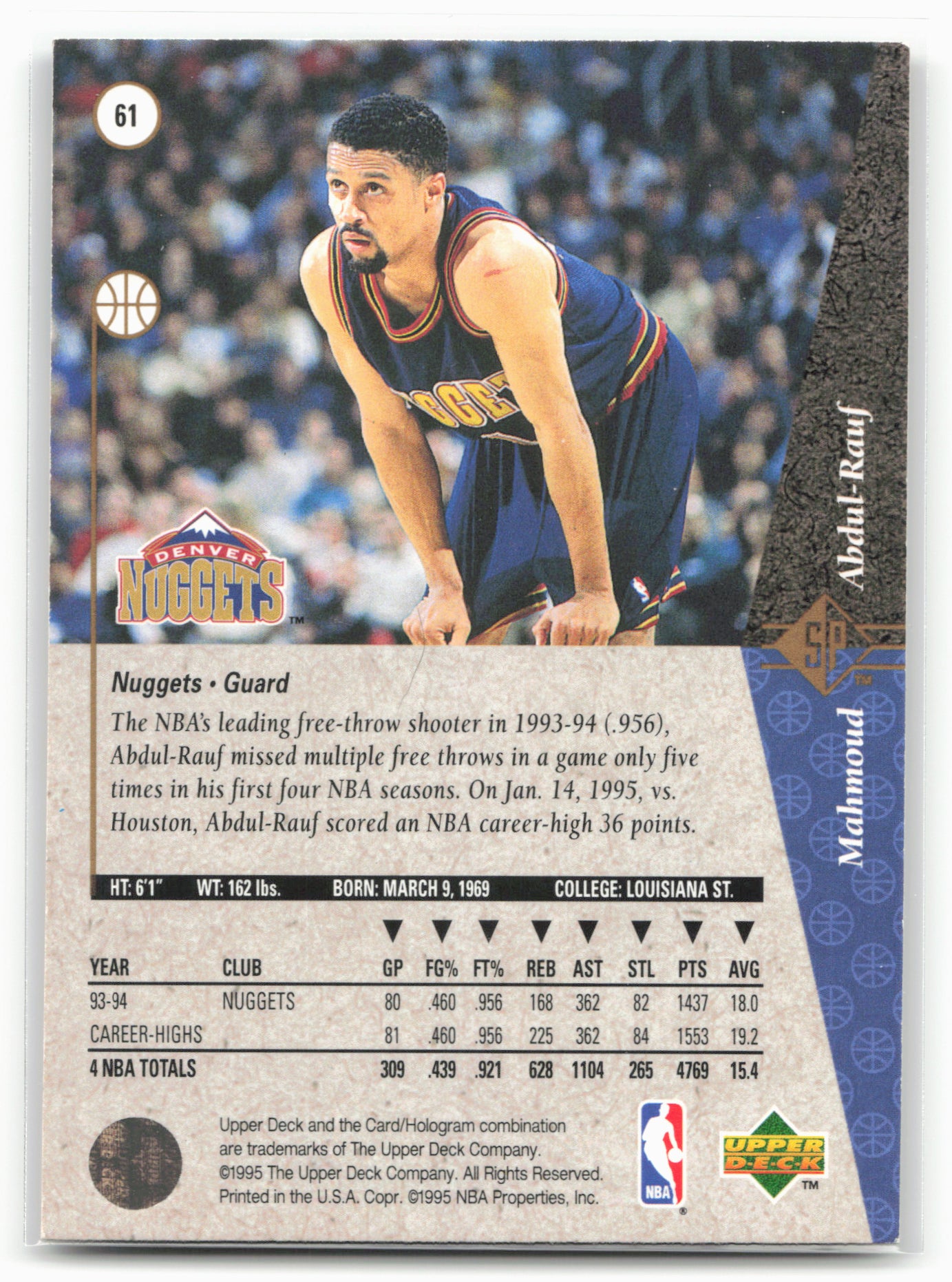 1994-95 SP #61 Mahmoud Abdul-Rauf
