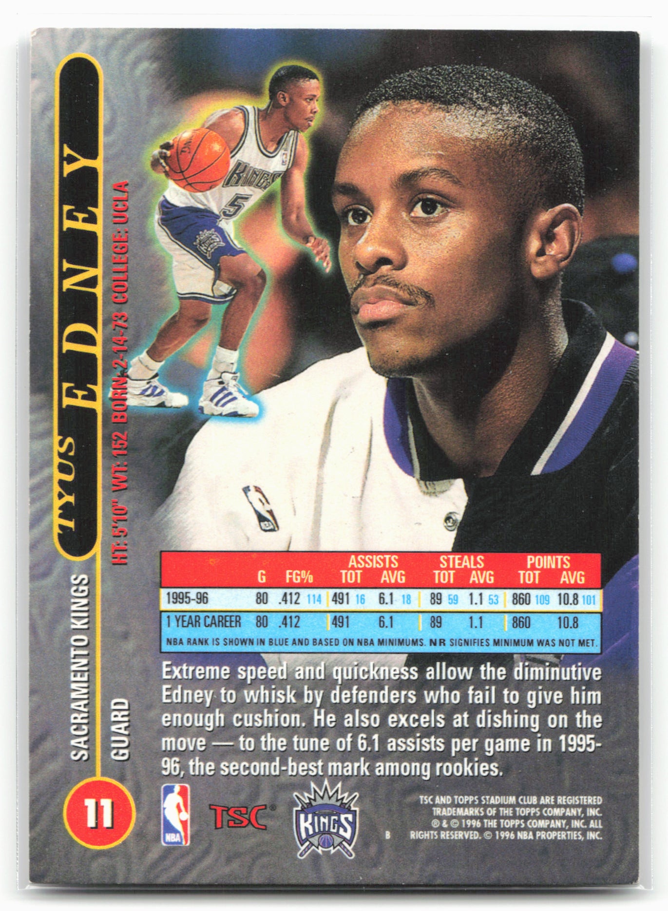 1996-97 Stadium Club #11 Tyus Edney