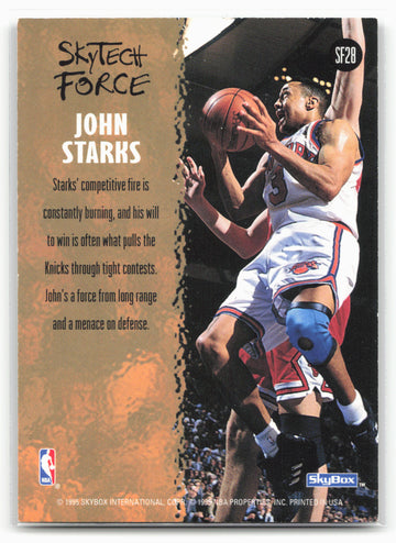 1994-95 SkyBox Premium #SF28 John Starks SkyTech Force