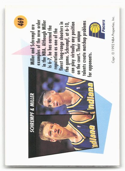 1991-92 SkyBox #469 Reggie Miller / Detlef Schrempf TW