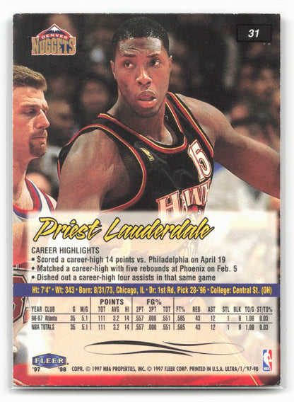 1997-98 Ultra #31 Priest Lauderdale