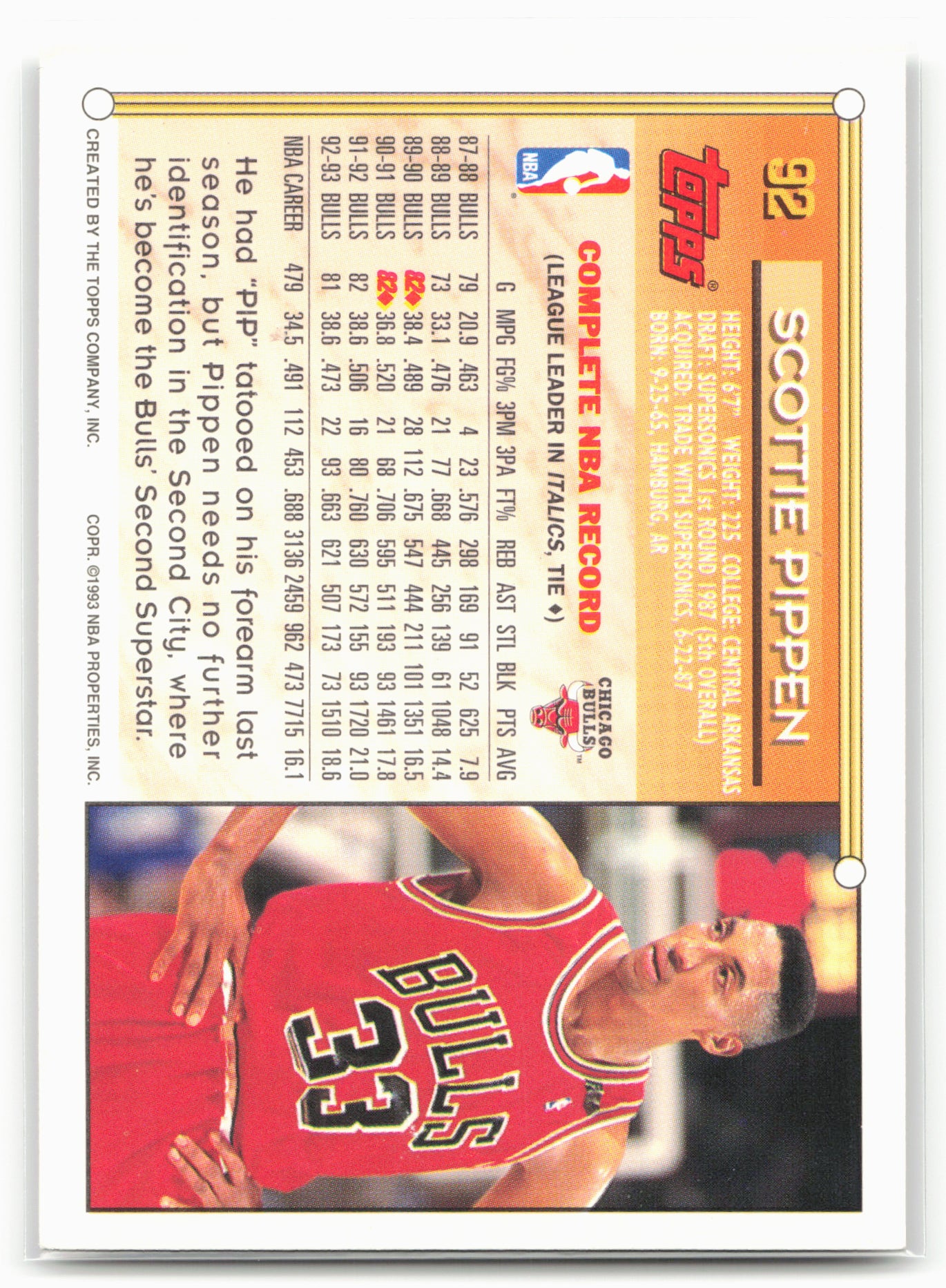1993-94 Topps #92 Scottie Pippen
