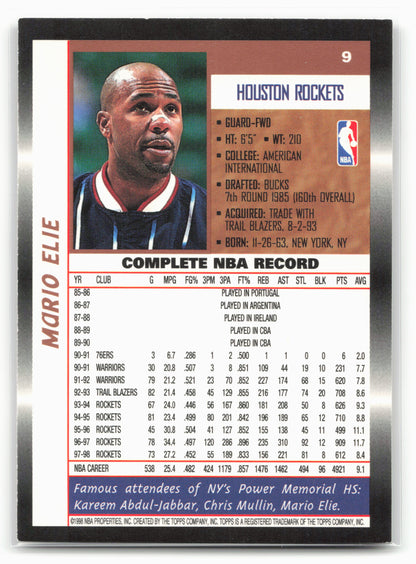 1998-99 Topps #9 Mario Elie
