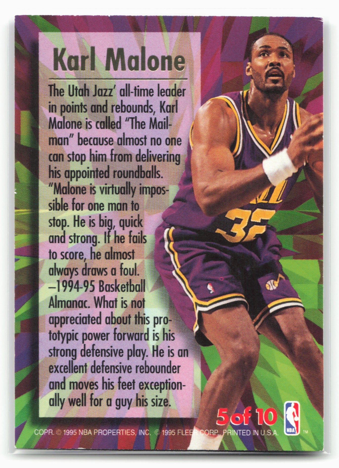 1995-96 Ultra #5 Karl Malone Ultra Power
