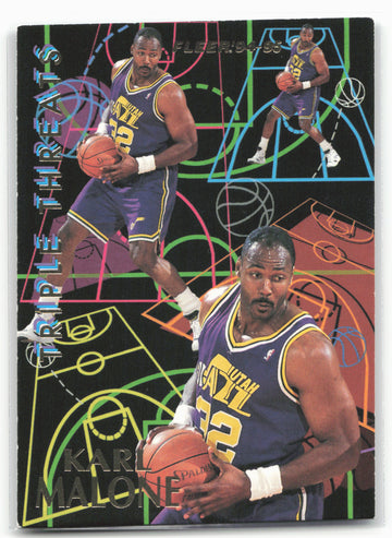 1994-95 Fleer #4 Karl Malone Triple Threats