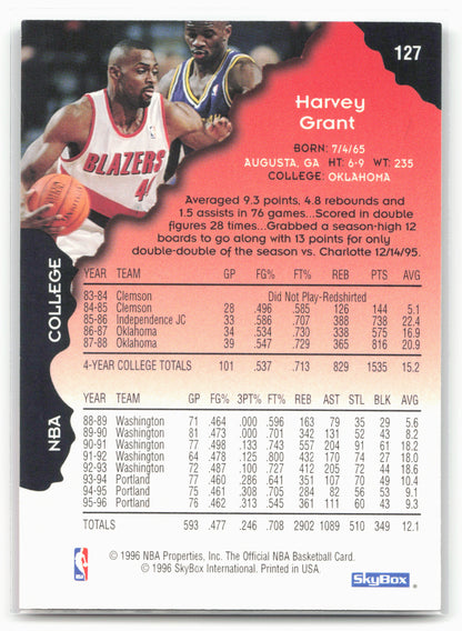 1996-97 Hoops #127 Harvey Grant