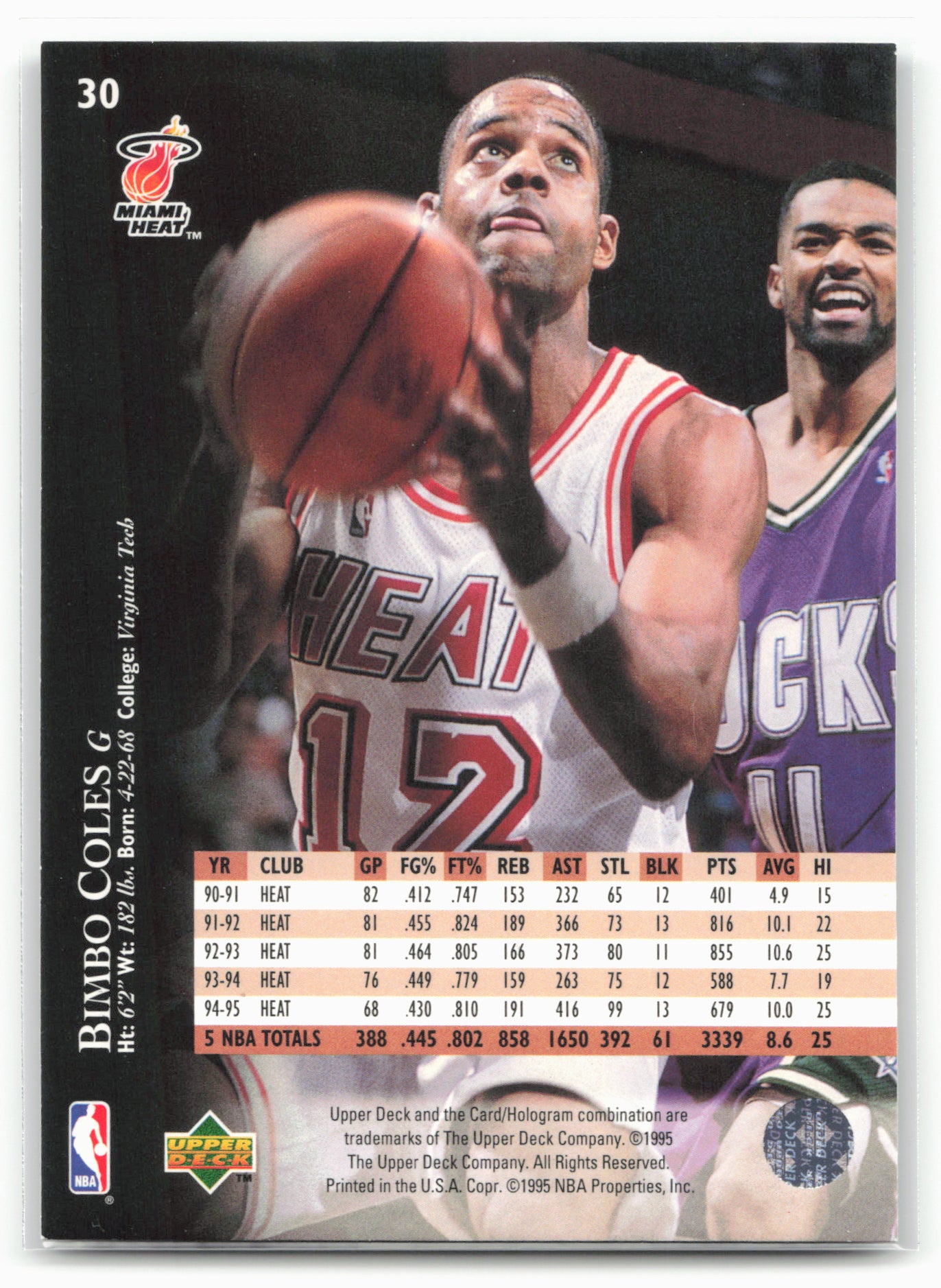 1995-96 Upper Deck #30 Bimbo Coles Electric Court