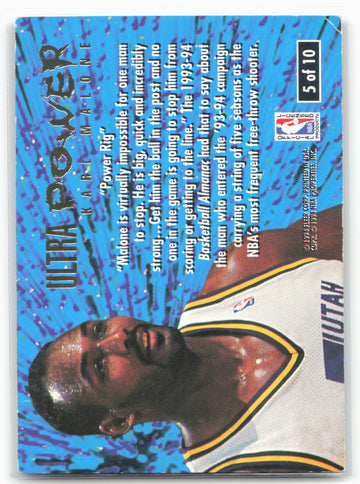 1994-95 Ultra #5 Karl Malone Ultra Power