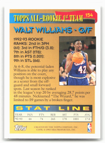 1993-94 Topps #154 Walt Williams