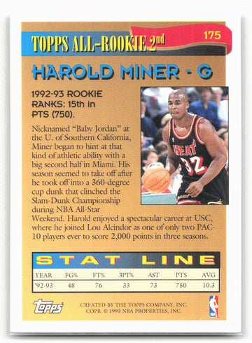 1993-94 Topps #175 Harold Miner