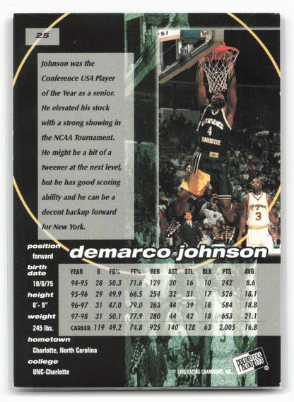 1998 Press Pass Double Threat #25 DeMarco Johnson Torquers
