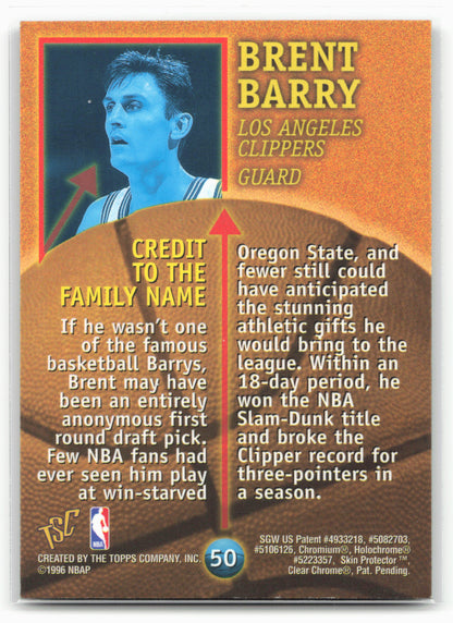1995-96 Stadium Club Members Only #50 Brent Barry