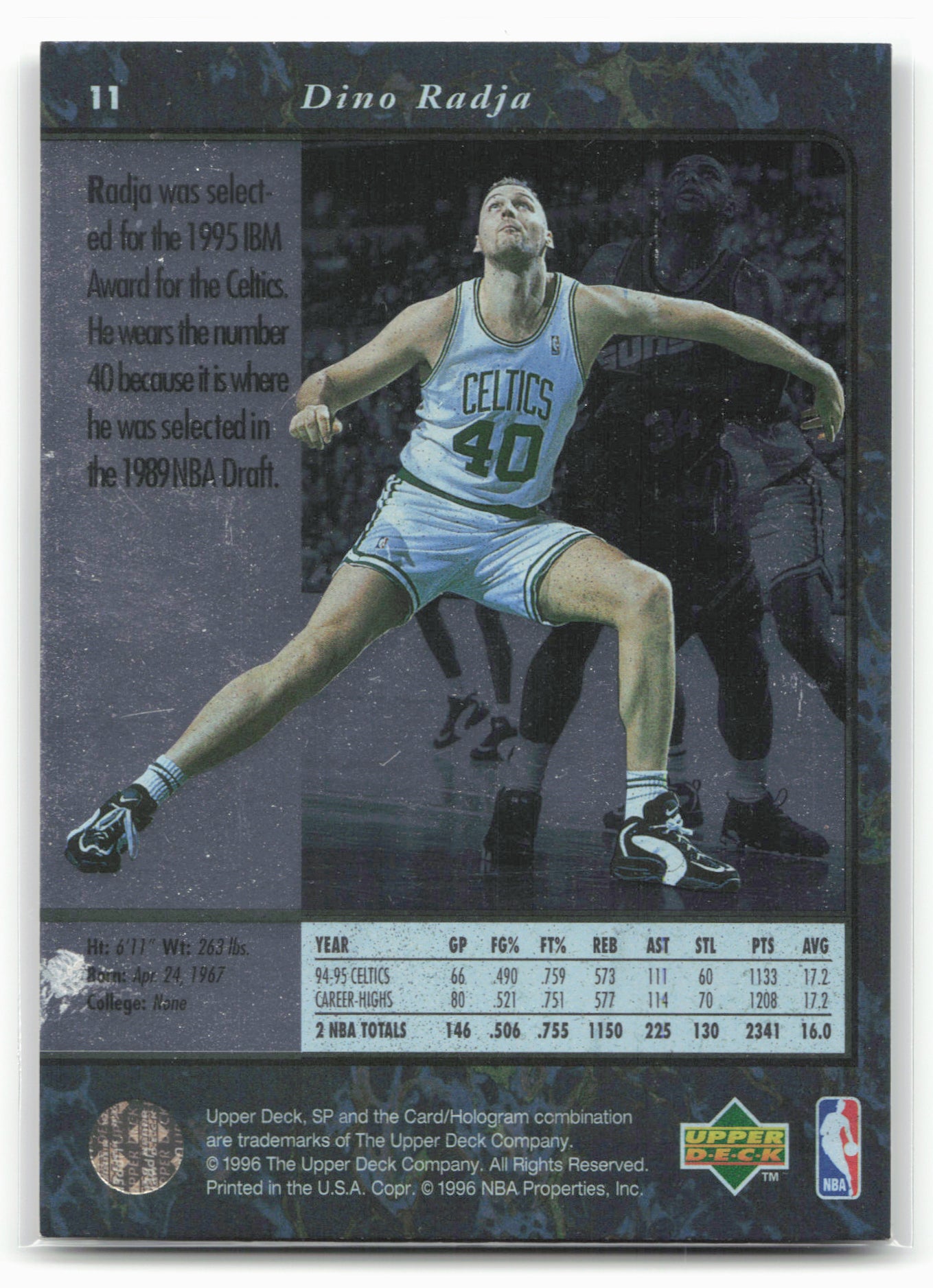 1995-96 SP #11 Dino Radja