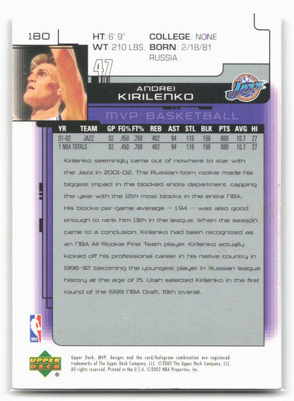 2002-03 Upper Deck MVP #180 Andrei Kirilenko