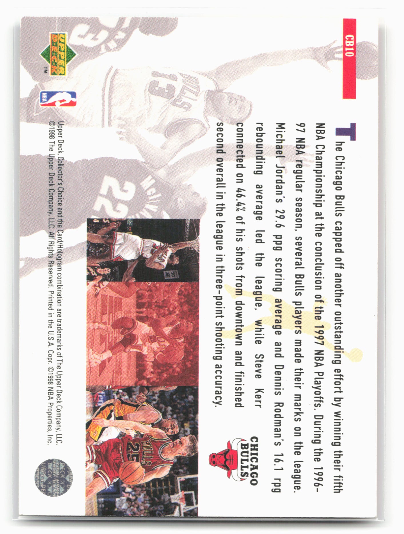 1997-98 Collector's Choice Chicago Bulls #CB10 Chicago Bulls