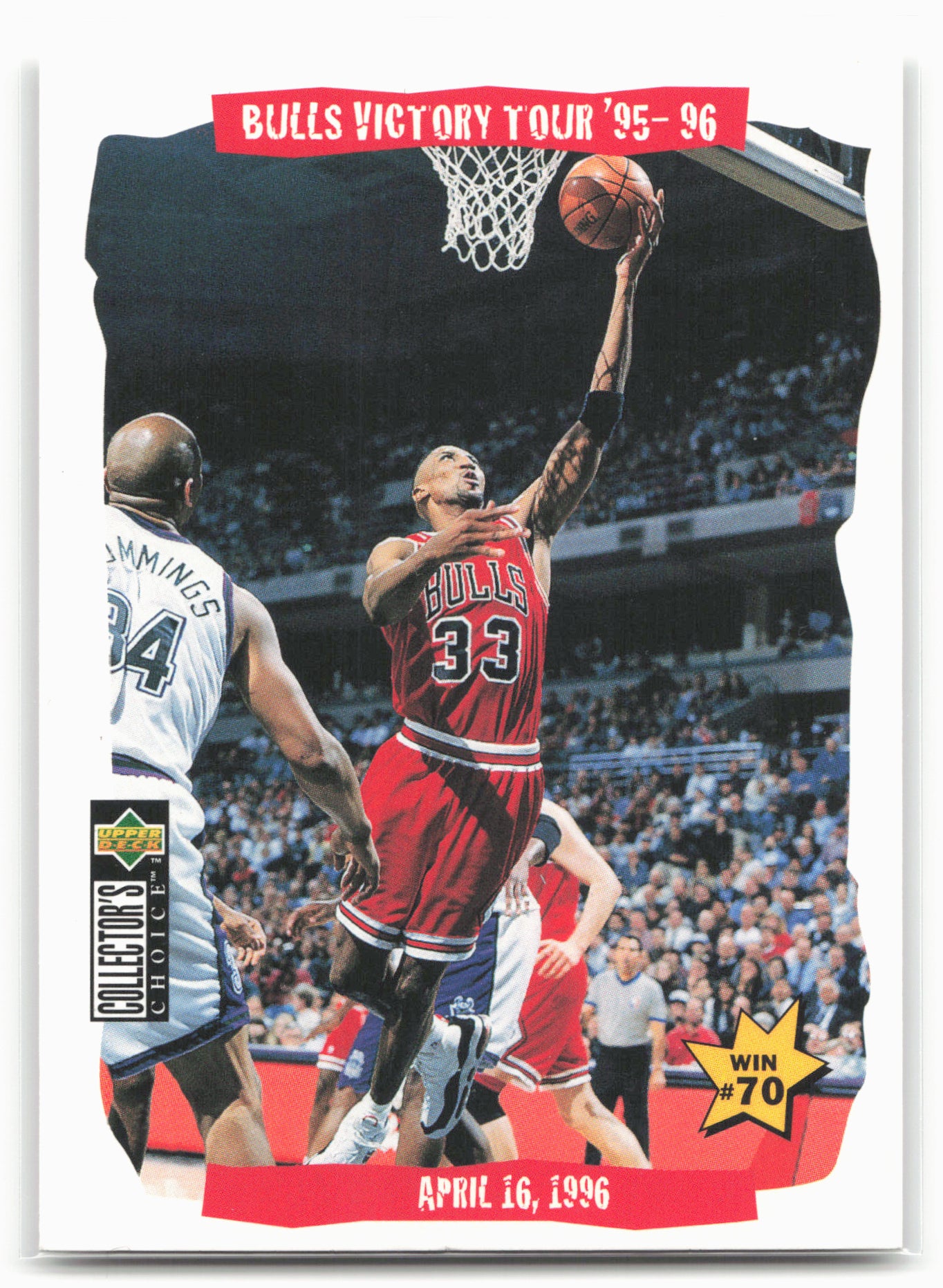 1996-97 Collector's Choice #28 Bulls Victory Tour '95-96: Win #70