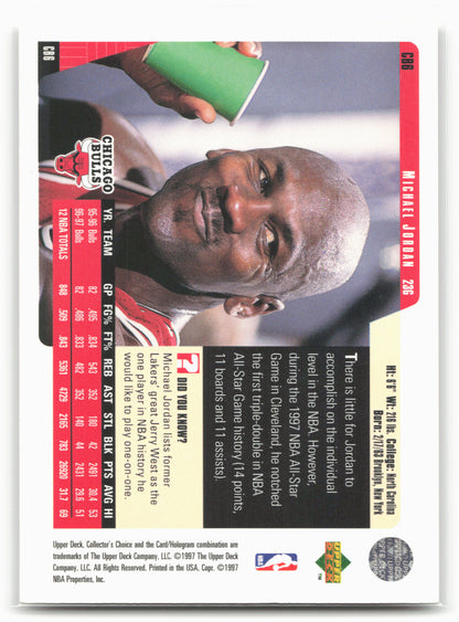 1997-98 Collector's Choice Chicago Bulls #CB6 Michael Jordan
