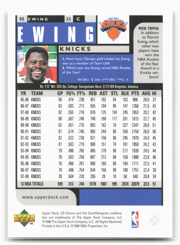 
1998-99 UD Choice Preview #95 Patrick Ewing