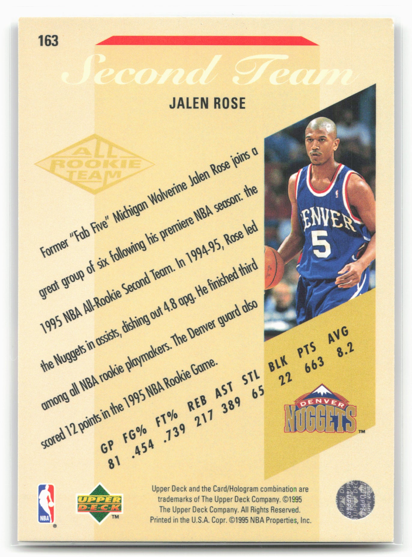 1995-96 Upper Deck #163 Jalen Rose Electric Court