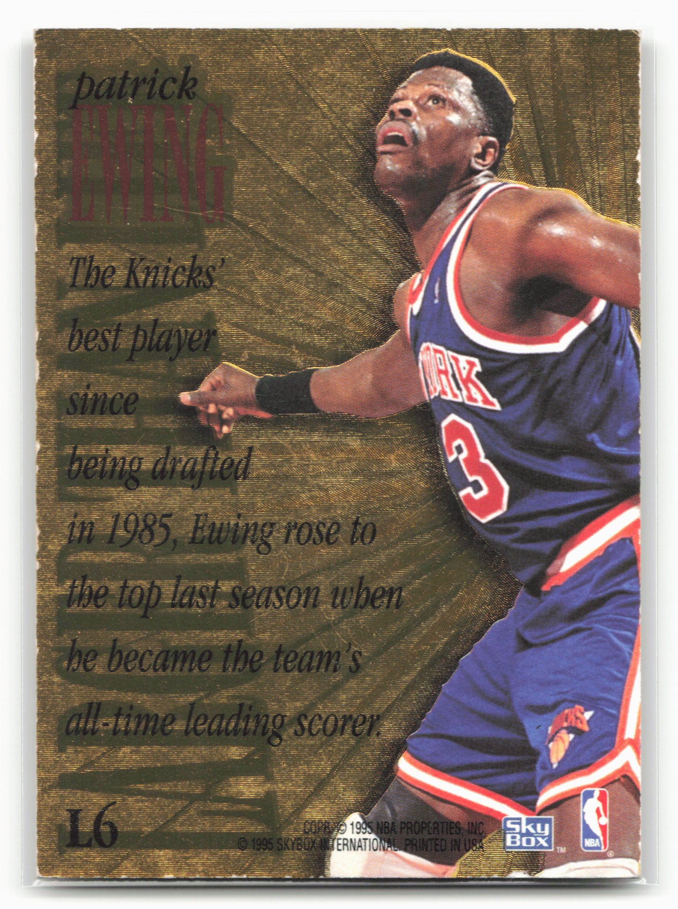 1995-96 SkyBox Premium #L6 Patrick Ewing Larger Than Life