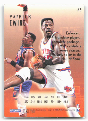 1994-95 SkyBox E-Motion #63 Patrick Ewing