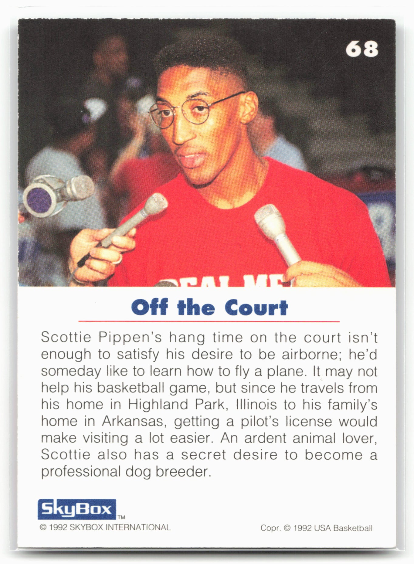 1992 SkyBox USA #68 Scottie Pippen
