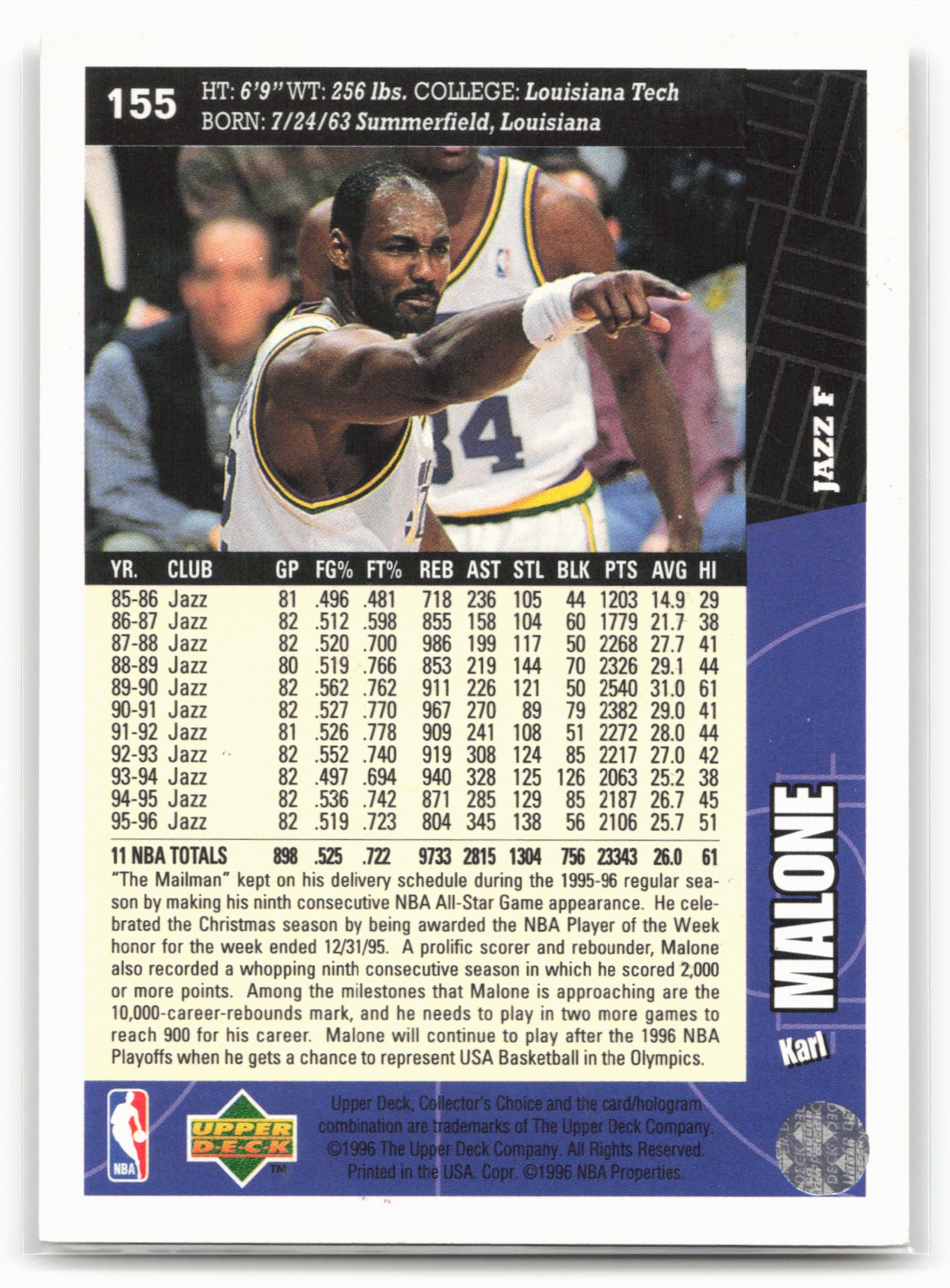 1996-97 Collector's Choice #155 Karl Malone