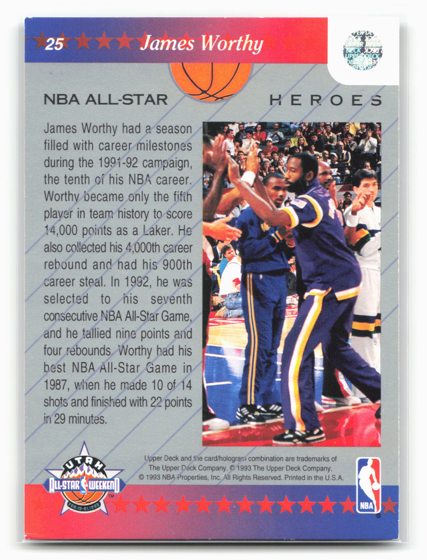 1992-93 Upper Deck NBA All-Stars #25 James Worthy