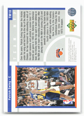 1993-94 Upper Deck #TM18 Patrick Ewing Team MVP