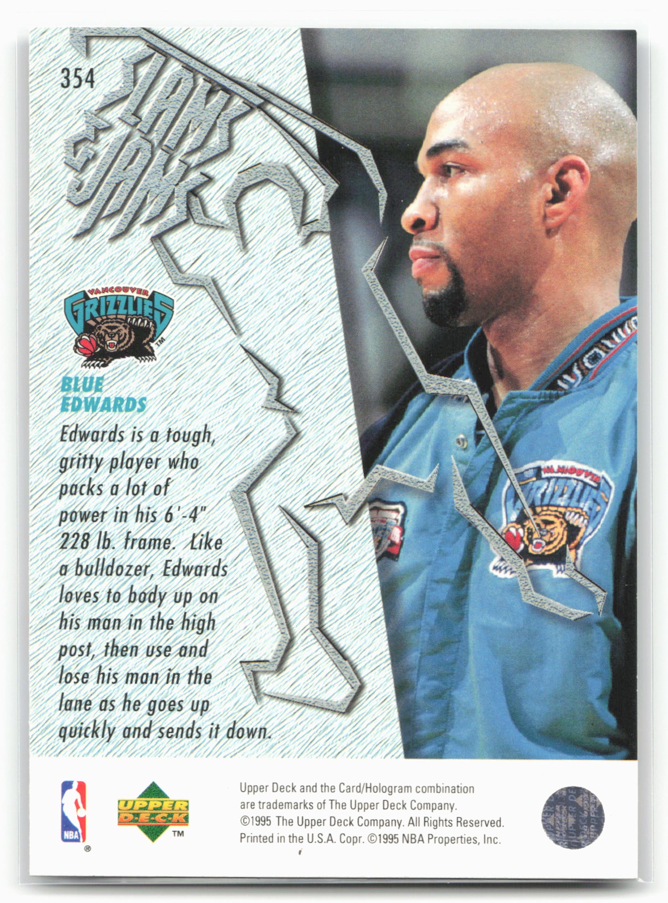 1995-96 Upper Deck #354 Blue Edwards