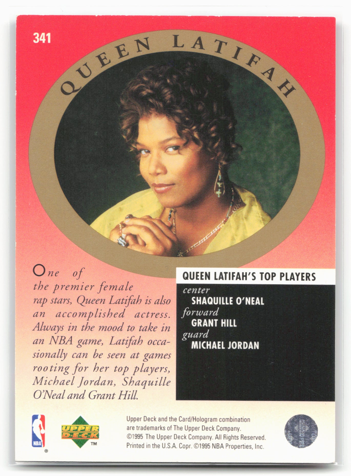 1995-96 Upper Deck #341 Michael Jordan / Queen Latifah MA