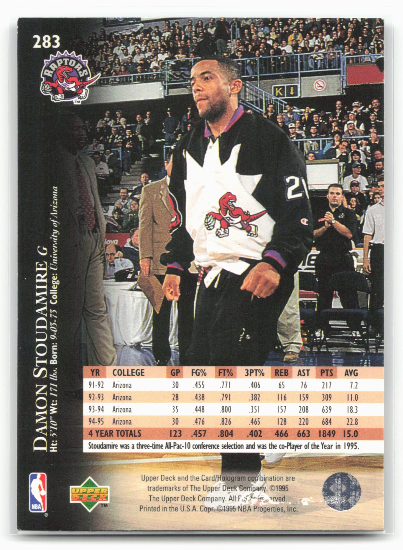 1995-96 Upper Deck #283 Damon Stoudamire Electric Court