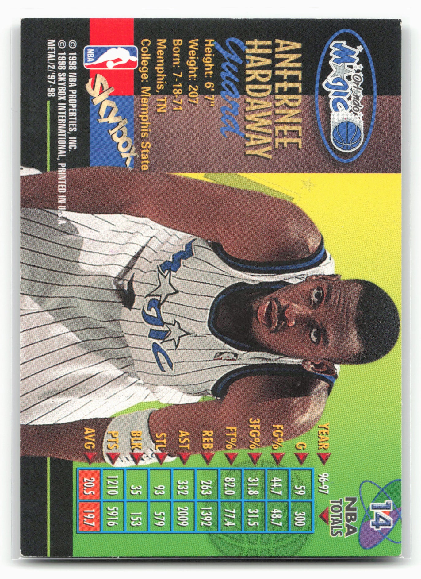 1997-98 Metal Universe Championship #14 Anfernee Hardaway