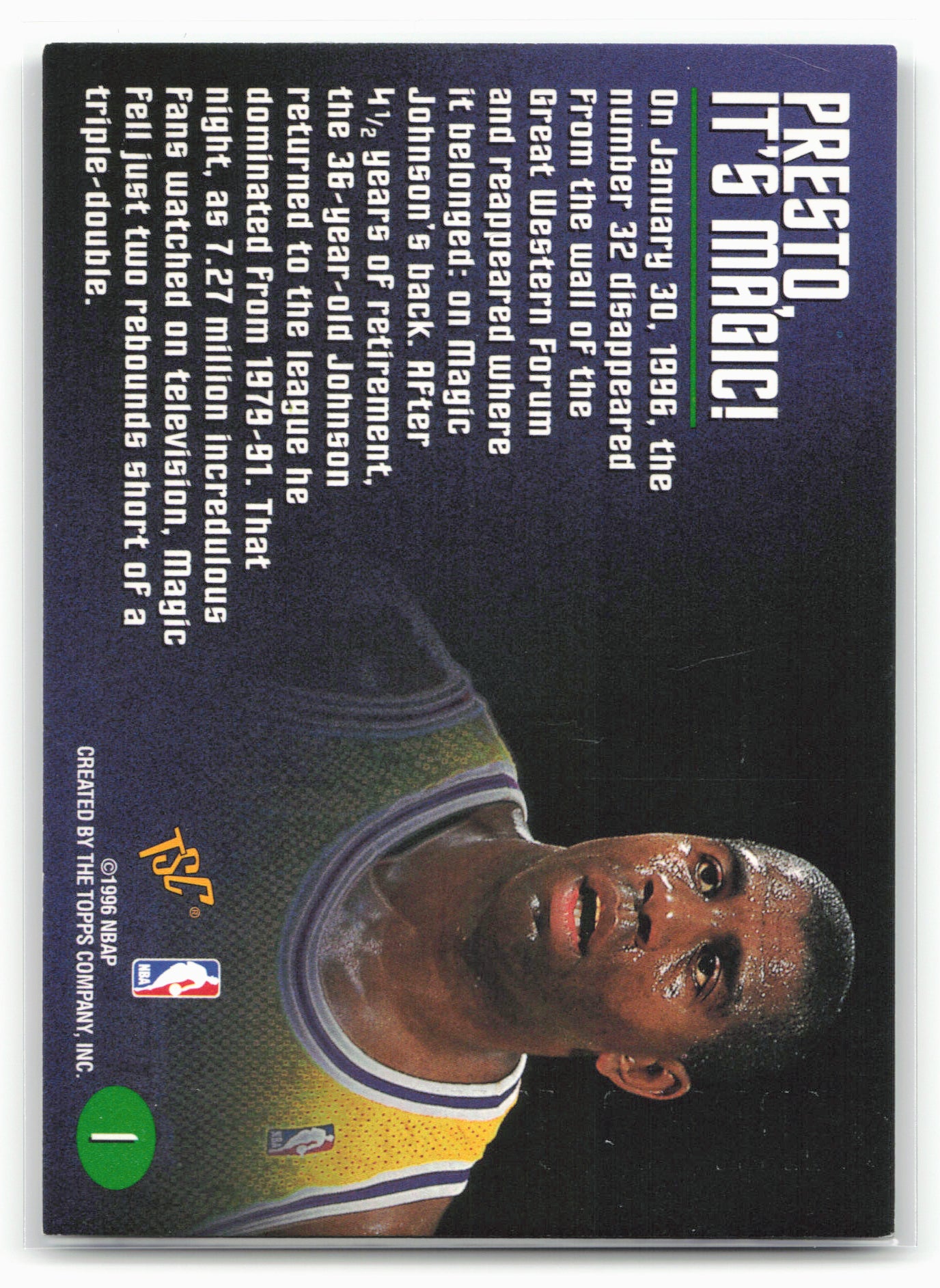 1995-96 Stadium Club Members Only 50 #1 Magic Johnson