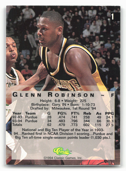 1994 Classic Four Sport #1 Glenn Robinson Gold