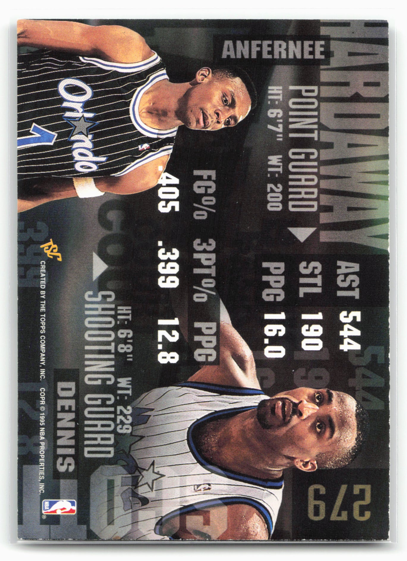 1994-95 Stadium Club #279 Dennis Scott / Anfernee Hardaway BCT