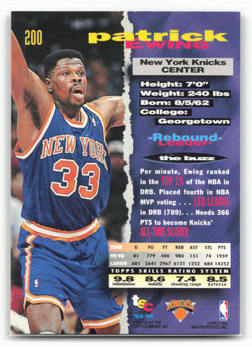1993-94 Stadium Club #200 Patrick Ewing