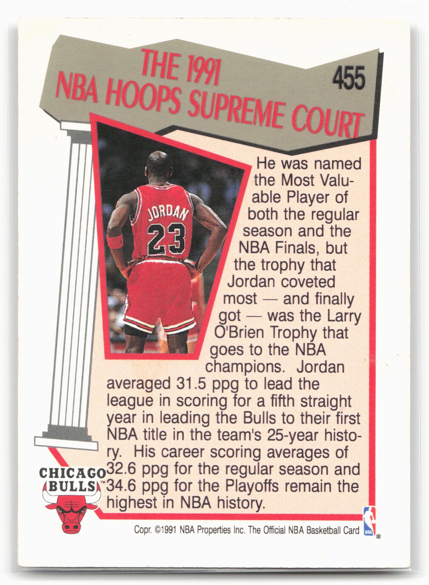 1991-92 Hoops #455 Michael Jordan
