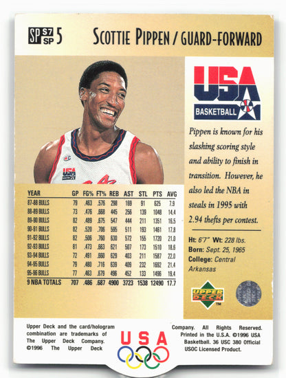 1996 Upper Deck USA #S7 Scottie Pippen SP Career Statistics 25442