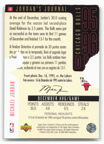 1996-97 Collector's Choice French #J2 Michael Jordan Jordan's Journal
