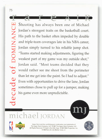 
1997 Upper Deck Michael Jordan Rare Air Tribute Box Set #75 Michael Jordan