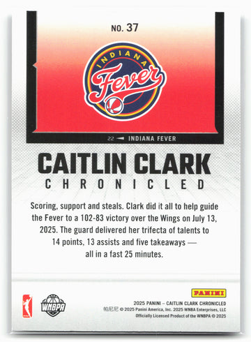 
2025 Caitlin Clark Chronicled #37 Caitlin Clark silver 25459