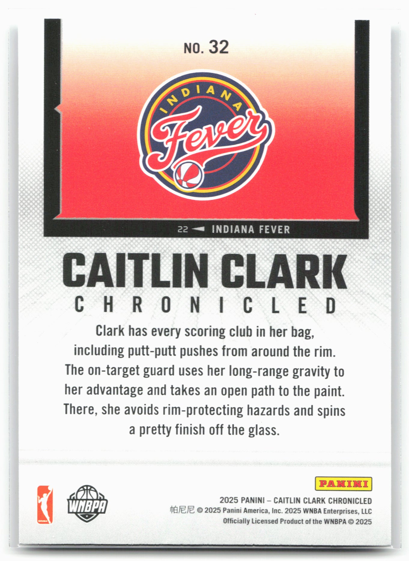 2025 Caitlin Clark Chronicled #32 Caitlin Clark 25474