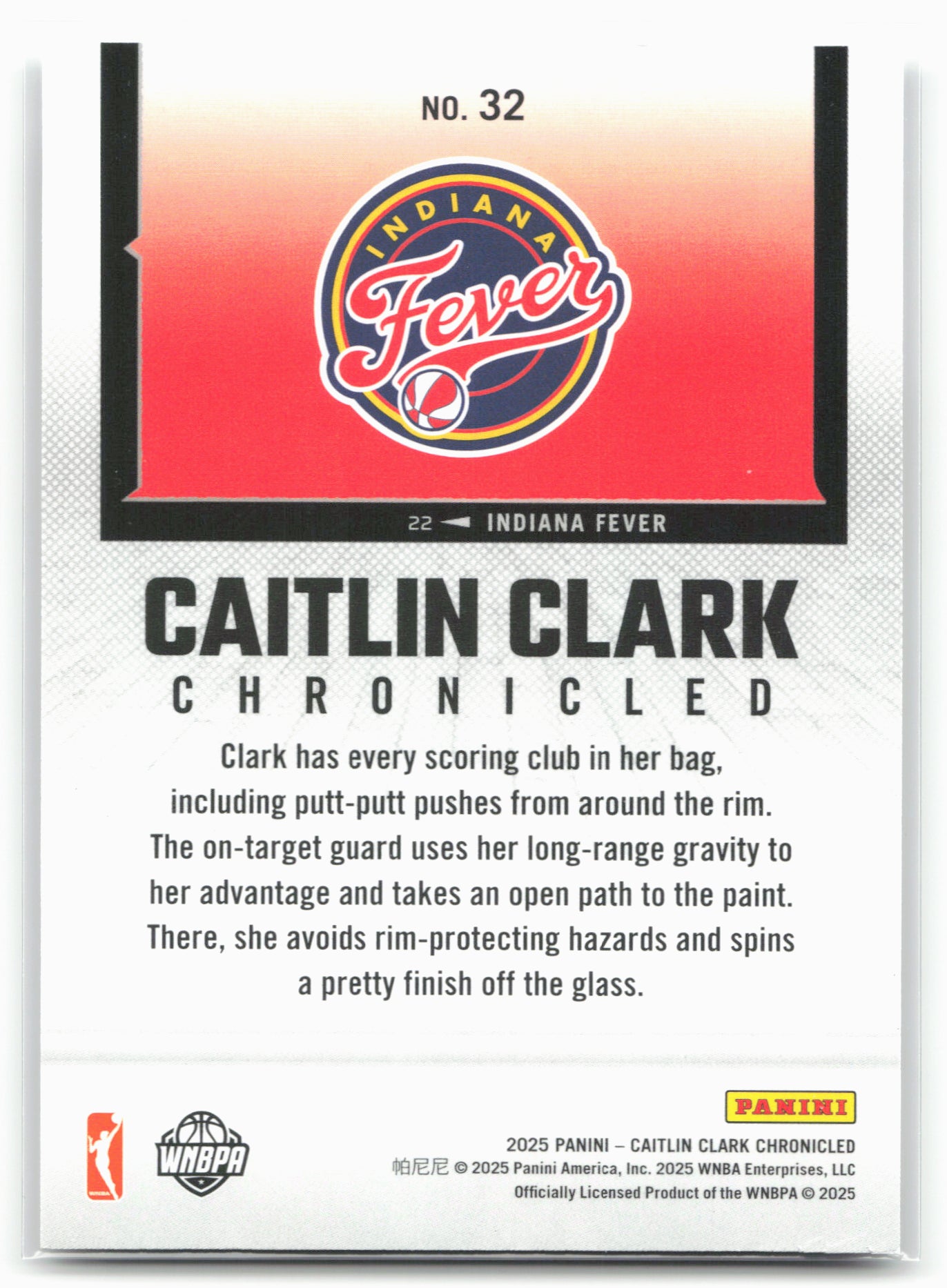 2025 Caitlin Clark Chronicled #32 Caitlin Clark 25478